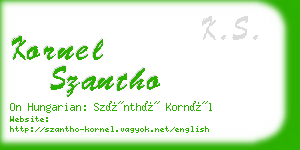 kornel szantho business card